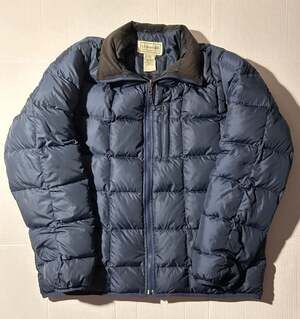 00s L.L. Bean Men's Blue Quilted Goose Down Puffer Jacket Men’s Large Tall
